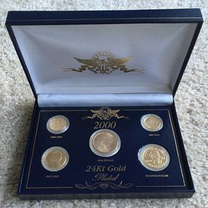 2000 Presidential 24kt Gold Plated US Coin Set